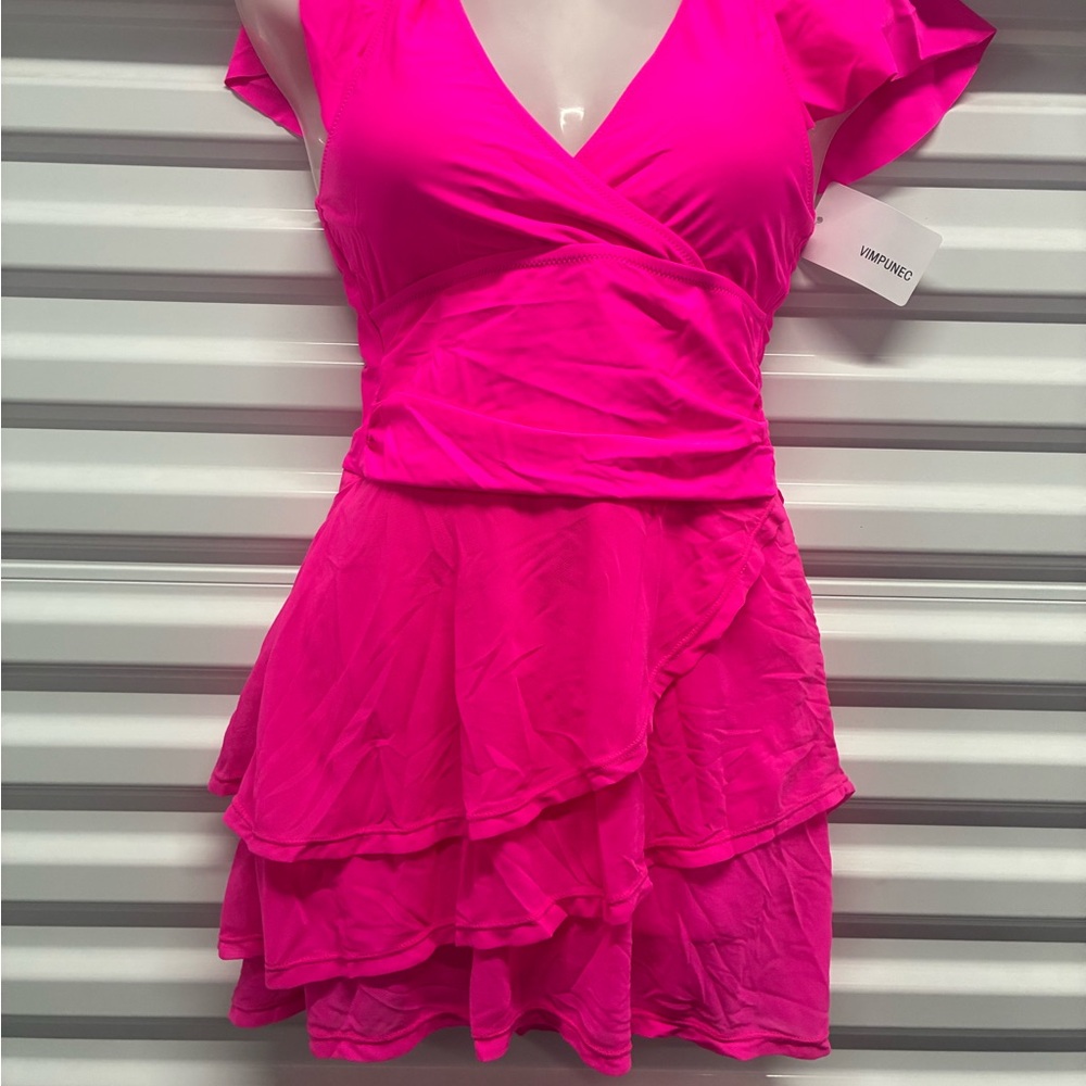 Vibrant Pink Wrap Dress